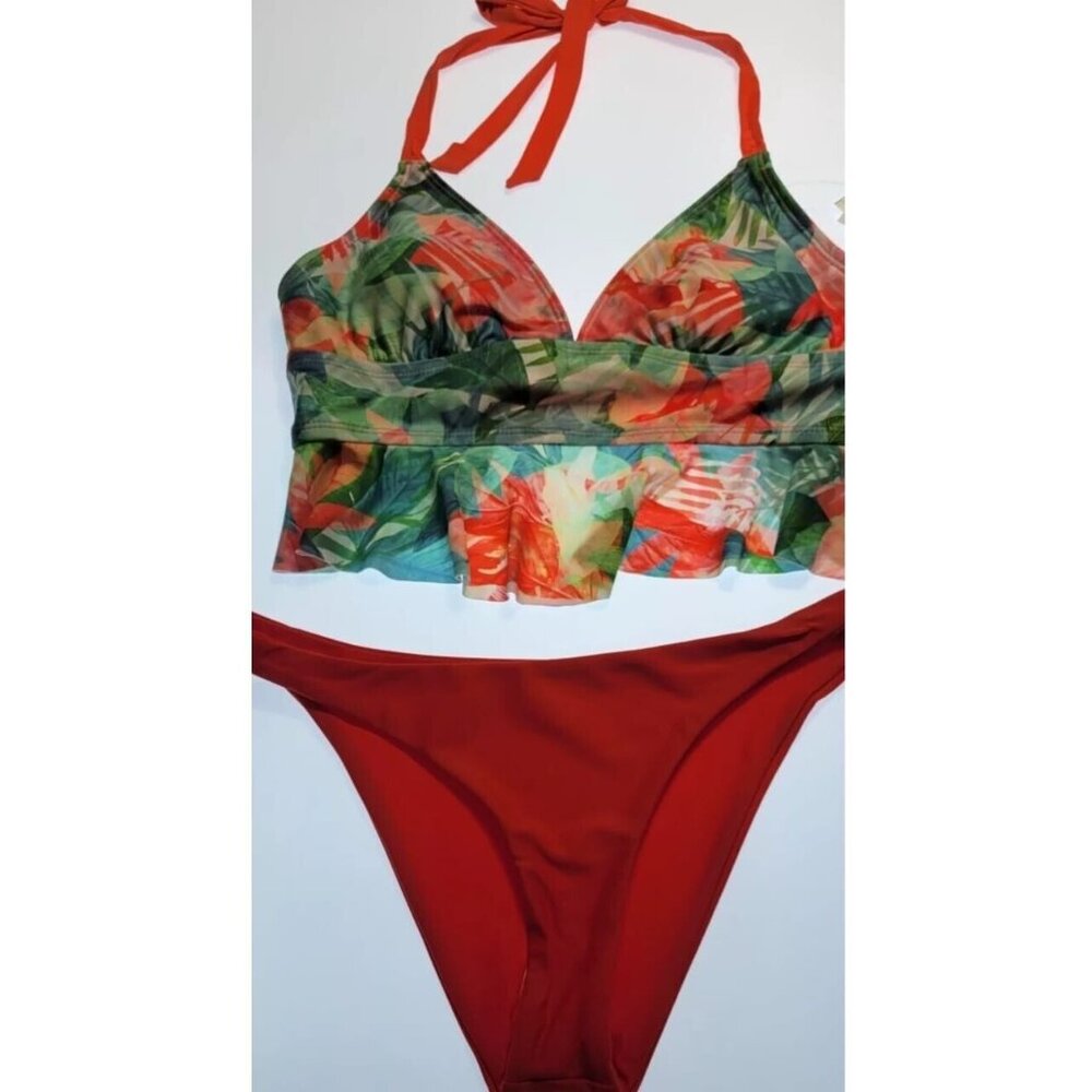 Becca By Rebecca Virtue Bikini Set New with Tags Medium Top Medium Bottoms Red
